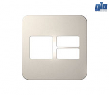 Major Tech Veti 1 V6204CR Three Module Cover Plate (Two Small Horizontal, One Big)