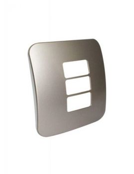 Major Tech Veti 1 V6214BZ, V6214CN, V6214CR, V6214GM, V6214SV, V6214WT Three Single Module Horizontal Cover Plate (Multiple Colours/Finishes)