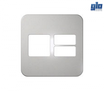 Major Tech Veti 1 VB6204SV Three Module Cover Plate (Two Small Horizontal, One Big)
