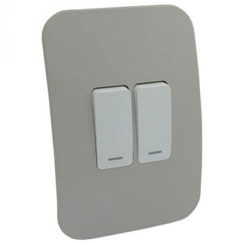 Major Tech Veti 1 VG111C2VWCR, VG111C2VWSV, VG111C2VWCN, VG111C2VWBZ Two Lever Light Switch (Multiple Colours/Finishes)