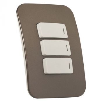 Major Tech Veti 1 VG111C3HWBZ, VG111C3HWCR, VG111C3HWCN, VG111C3HWSV Three Lever Light Switch (Multiple Colours/Finishes)