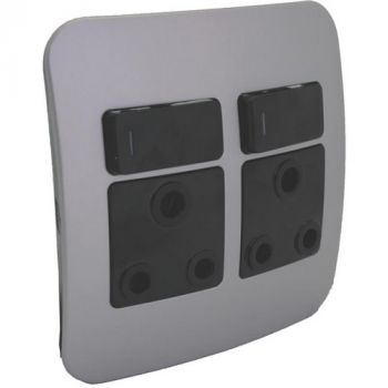 Major Tech Veti 1 VG22BSV, VG22BGM, VG22BBZ Double Switched Wall Socket (Multiple Colours/Finishes)