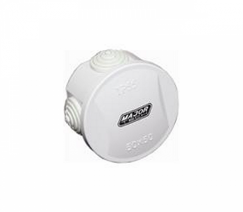 Major Tech Veti VJ55R 50x50 Round IP55 Junction Box with Rubber Glands
