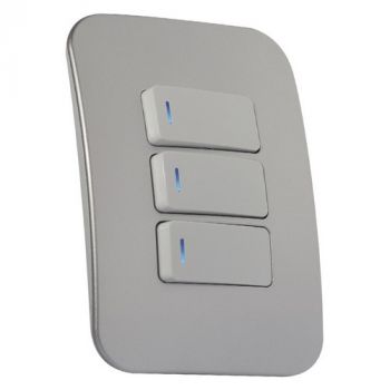 Major Tech Veti 1 VL111C3HWSV, VL111C3HWCN Three Lever One-Way Switch With Locator (Multiple Colours/Finishes)