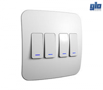 Major Tech Veti 1 VL111C4V Four Lever One-Way Switch Vertical With Locator (100mm x 100mm)
