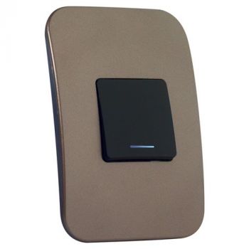 Major Tech Veti 1 VL112C1VBBZ, VL112C1VBSV, VL112C1VBGM One-Way Black Switch With Locator (Multiple Colours/Finishes)