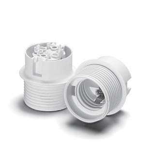 Vossloh Schwabe 501358.01 E27 Thermoplastic lampholder half threaded with flange (White)