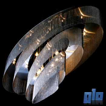 Willowlamp ELLI-NEB-1600-S-M Elliptical Nebula - 1600X600 Chandelier (Multiple Colours/Finishes)