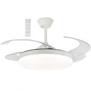 Brightstar FCF092 WHITE 42W LED CCT Ceiling Fan White with Clear ABS Retractable Blades