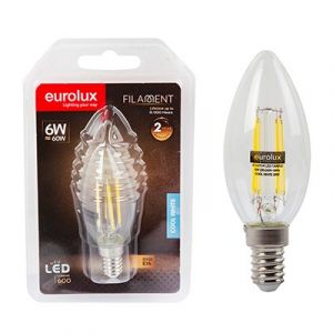 Eurolux G1127CW 6w E14 LED Candle Clear Filament 4000K Blister