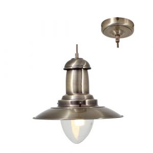 Eurolux P64ABR Pendant fishermans hat antique brass B22 Antique Brass