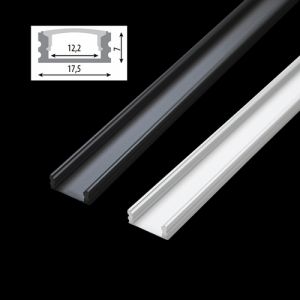 K Light AP-100-BLACK 1m Black Aluminium Profile with no Cover