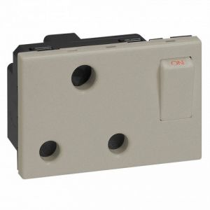 Legrand Arteor 572428 Type Socket Outlet 16A 2Pole And Earth Switched Shuttered 3Modules Champagne