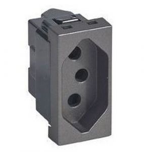 Legrand Arteor 572636 2Pole And Earth Unswitched Socket 1Module Magnesium