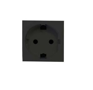 Onesto Matrix BK-MXM-001RSA 16A Single Unswitched Socket 2 x Small Module (Schuko Rsa Specification) Black
