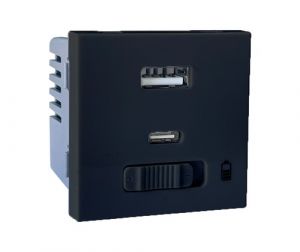 Onesto BK-MXM-C001 3A 1 X Usb Type-C With Quick Charge, 1 X 5V 3A Usb 3.0 Switched 2 x Small Module Black