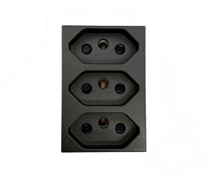 Onesto Matrix BK-MXM-P003EU 3 x 16A New Za Plug Socket Large Module - Monoblocks Black