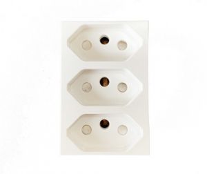 Onesto Matrix MXM-P003EU 3 x 16A New Za Plug Socket Module Large Module - Monoblock White