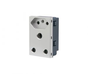 Onesto T-MXM-P001EUU 16A Slimline Socket Large Module - Monoblock (New Za Plug Socket) & 16A Single Unswitched Socket Outlet Vertical