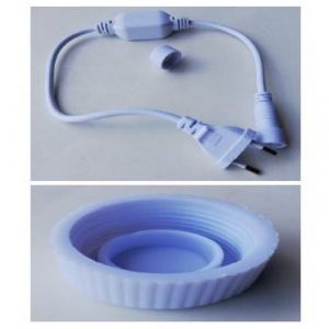 Meteor MCFLPS LED Fairy Light Power Supply with End Cap 40cm White Cable with moulded White Euro Plug